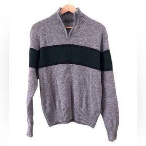 Brandy Melville 100% British Wool Grey Green Quarter Zip Knit Sweater (NO SZ)
